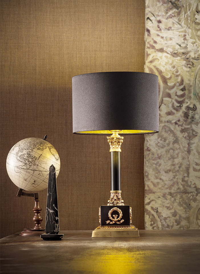 Gold cast brass frame Satin lampshades